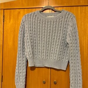 EUC Mango long sleeve crop  crewneck  fisherman style sweater